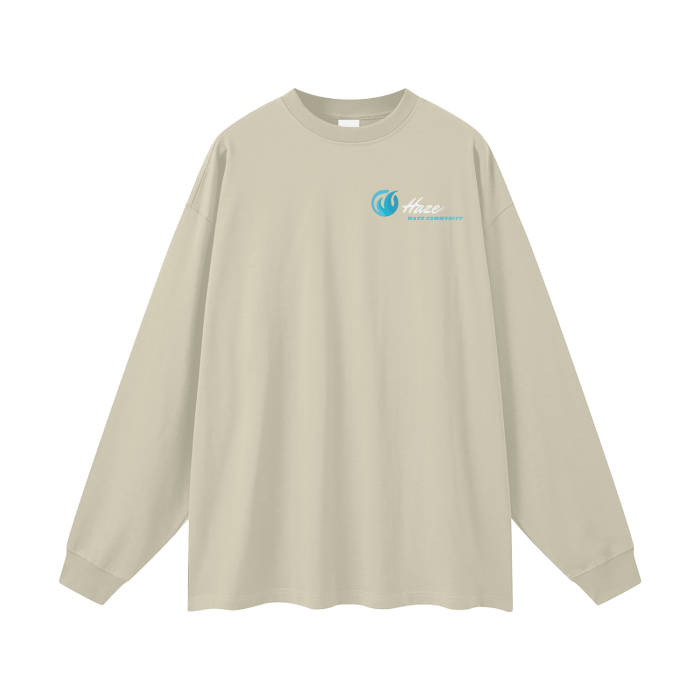 Streetwear Unisex 305G FOG 100% Cotton Long Sleeve Tee