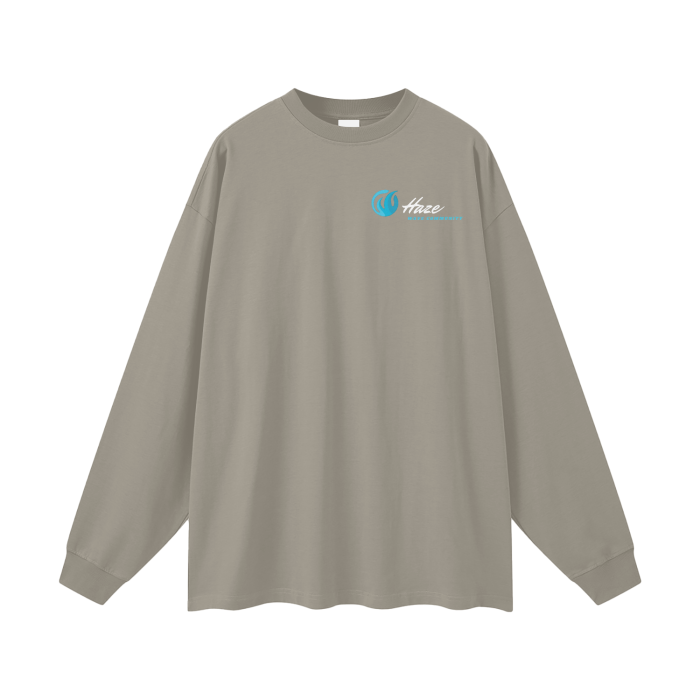 Streetwear Unisex 305G FOG 100% Cotton Long Sleeve Tee